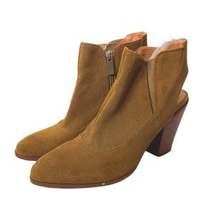 Dolce Vita Booties Perforated Sling Back Round Toe Block Heel